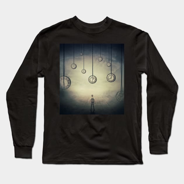 Time Perception Long Sleeve T-Shirt by psychoshadow